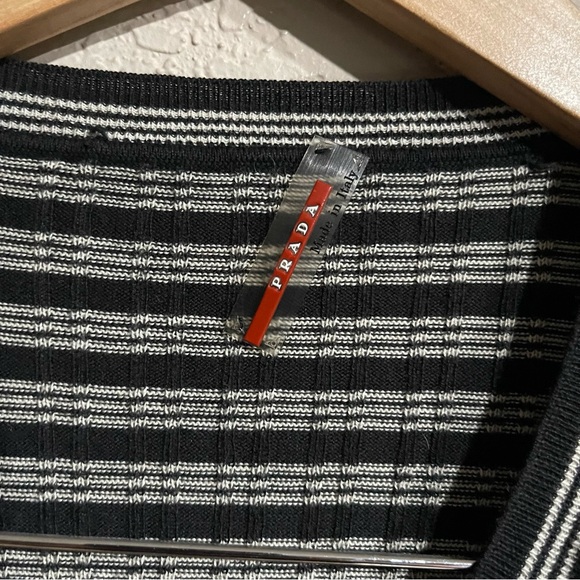 Vintage Prada | Y2K Stripe Long Sleeve Light Weight Sweater Size: 38 - Picture 3 of 6